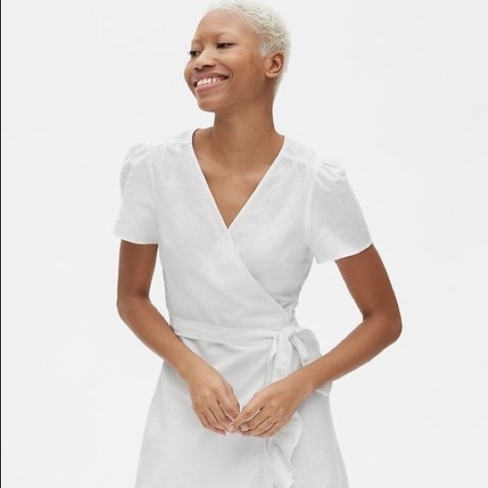 Gap Cotton Wrap Dress